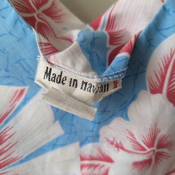 Vintage Hawaiian Dress Size Large Sleeveless Made In Hawaii All Over Print - Picture 7 of 11